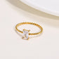 Rectangle Zircon Ring [304 Stainless Steel 18K Gold Plated]