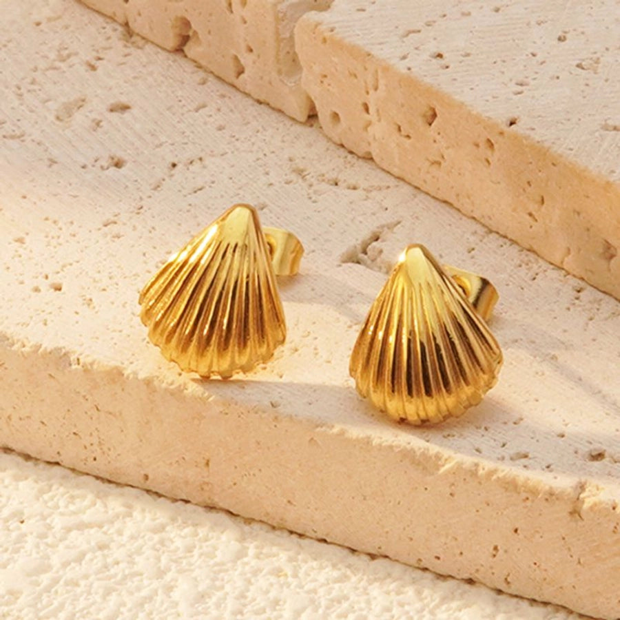 Marine Style Shell Earrings [304 Stainless Steel,18K Gold Plated]