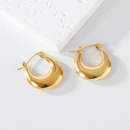 Geometric Hoop Earrings [316 Stainless Steel,18K Gold Plated]