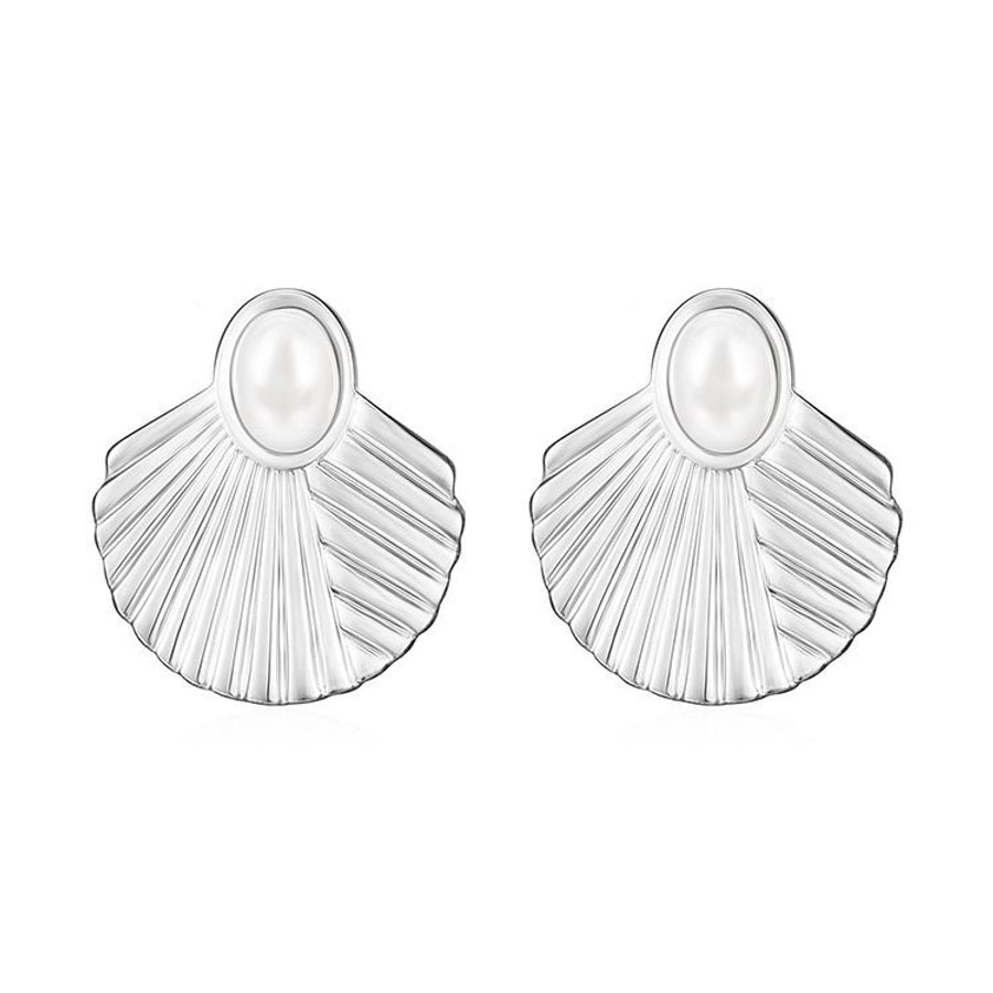 Scallop Pearl Earrings [304 Stainless Steel]