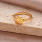 Cross Heart Shape Crown Ring [304 Rustfrit stål 14k guldbelagt]