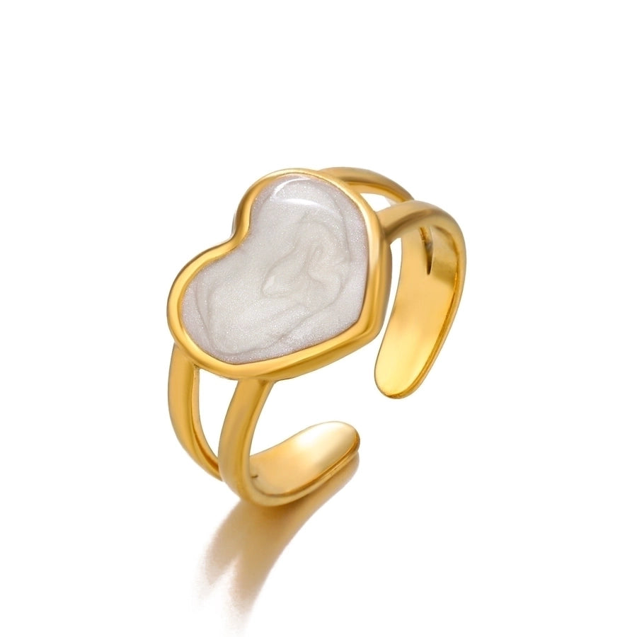 Retro Novelty Enamel Resin Ring [304 Stainless Steel 18K Gold Plated]