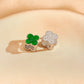 Four Leaf Clover Zircon Bracelets/Earrings [304 Stainless Steel,18K Gold Plated]