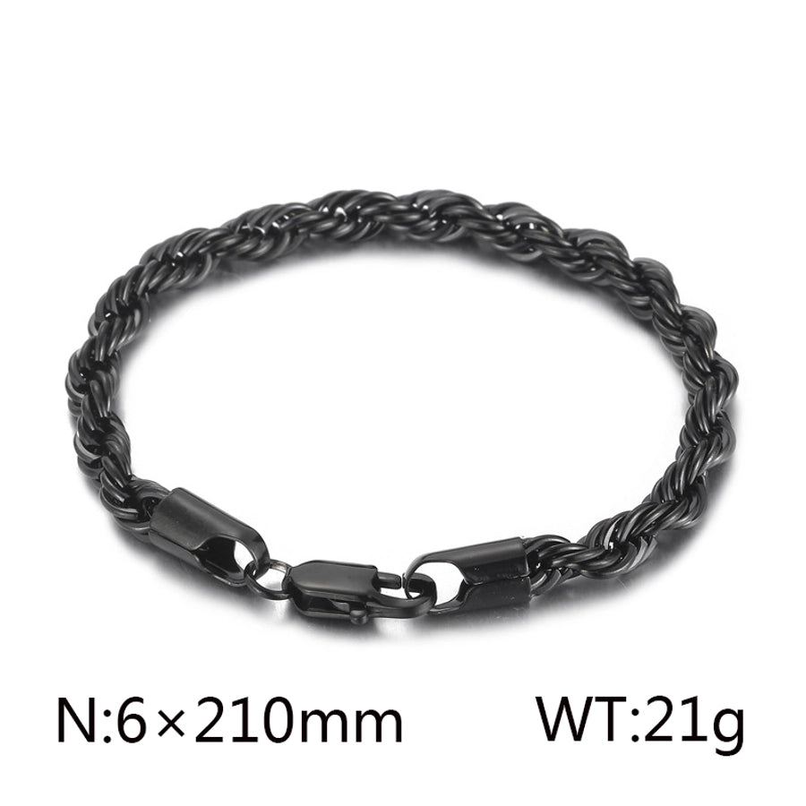 Rope Chain Bracelet [304 Stainless Steel 18K Gold Plated]