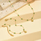 Green Beaded Shell Jewelry Set [304 Stainless Steel]