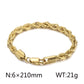 Rope Chain Bracelet [304 Stainless Steel 18K Gold Plated]