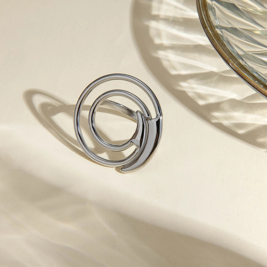 Spiral Ring [304 Stainless Steel, 18K Gold Plated]