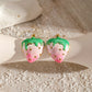 Strawberry Enamel Earrings [304 Stainless Steel,18K Gold Plated]