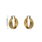 Couches rondes Boucles d'oreilles [304 en acier inoxydable, 18 carats en or]