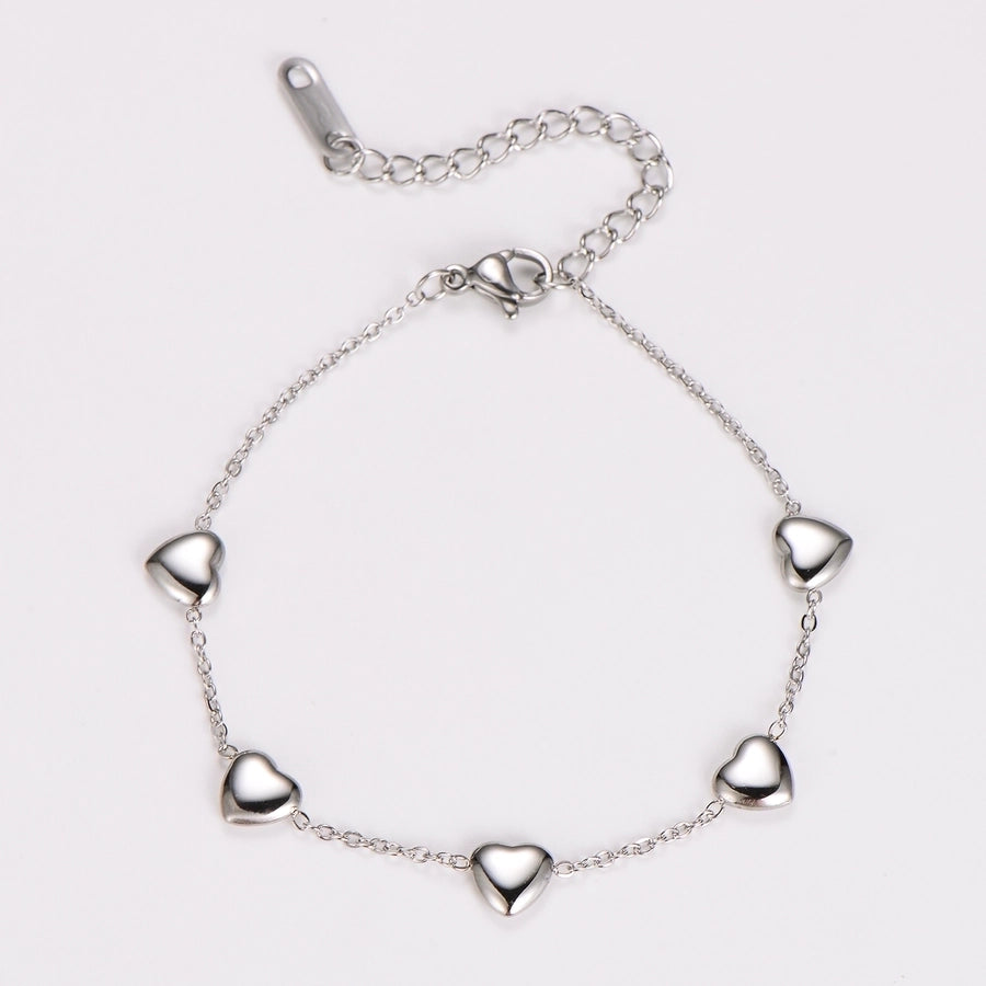 Heart Shape Row Bracelet [304 Stainless Steel]