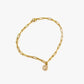 Letter Link Chain Anklet [316L Stainless Steel, 18K Gold Plated]