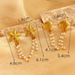 Starfish Shell Drop Earrings [304 Stainless Steel,18K Gold Plated]