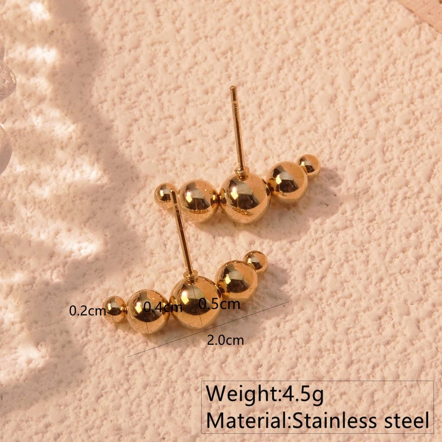 Small bead Ball Earrings [304 Stainless Steel,18K Gold Plated]