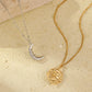 Artistic Sun Moon Duo Necklaces [304 Stainless Steel,18K Gold Plated]