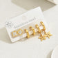 Heart Shape Flower Snake Earrings Set [201 Stainless Steel, 18K Gold Plated]