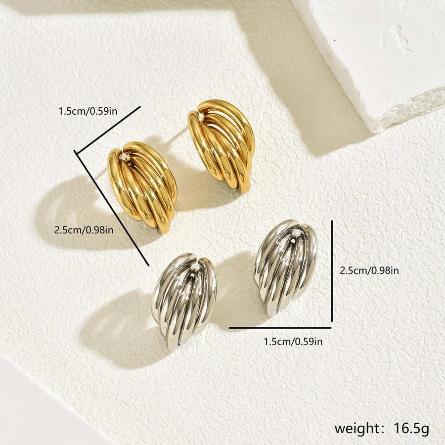 Exaggerated Multi Lines Earrings [201 Stainless Steel]