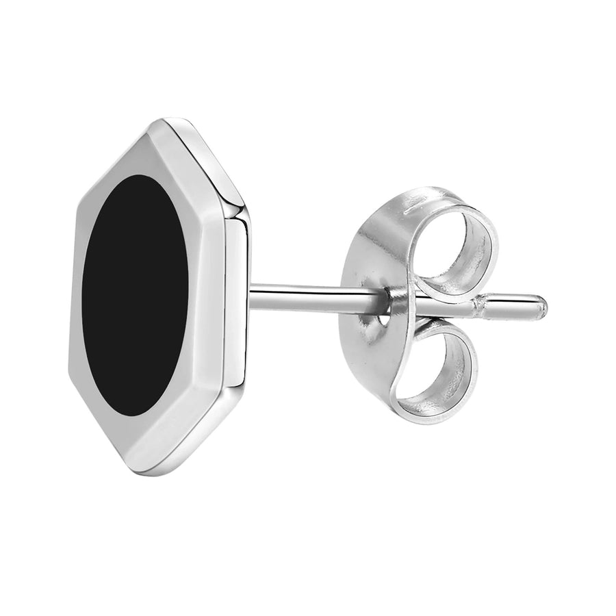 Hexagon Epoxy Earrings 1 Piece [304 Stainless Steel]