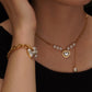 Heart Shape Beaded PearlBracelet/Necklace/Jewelry Set [304 Stainless Steel, 18K Gold Plated]