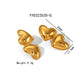 Double Heart Shape Polishing Earrings [304 Stainless Steel,18K Gold Plated]