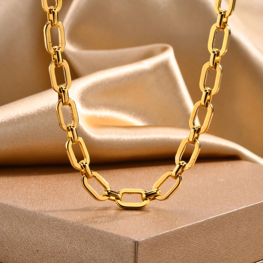 Cable Chain Bracelet/Necklace [304 Stainless Steel,18K Gold Plated]