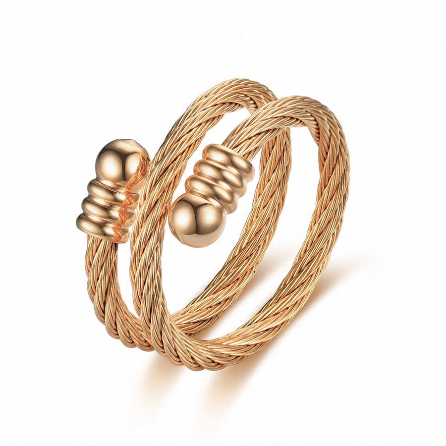 Wire Stripe Open Ring [Stainless Steel]