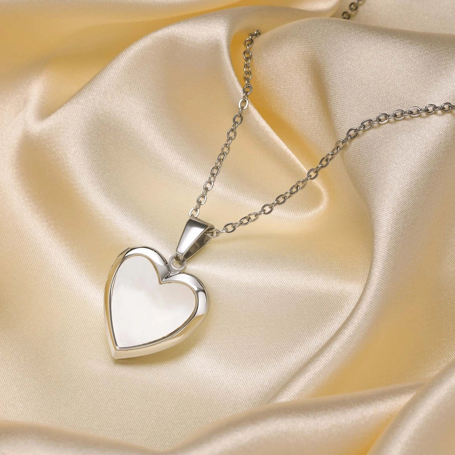 Heart Shape Shell Necklace [304 Stainless Steel,18K Gold Plated]