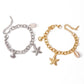 Bracciale a stelle/guscio in stile vacanza [acciaio inossidabile 304, oro 18K.