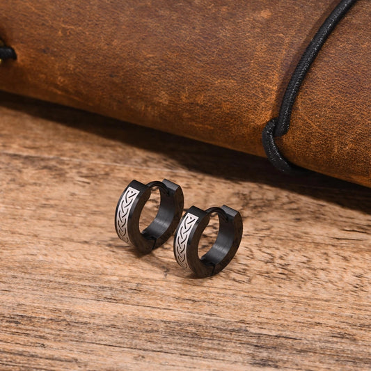 Silver Knot Hoop Earrings [304 Stainless Steel]