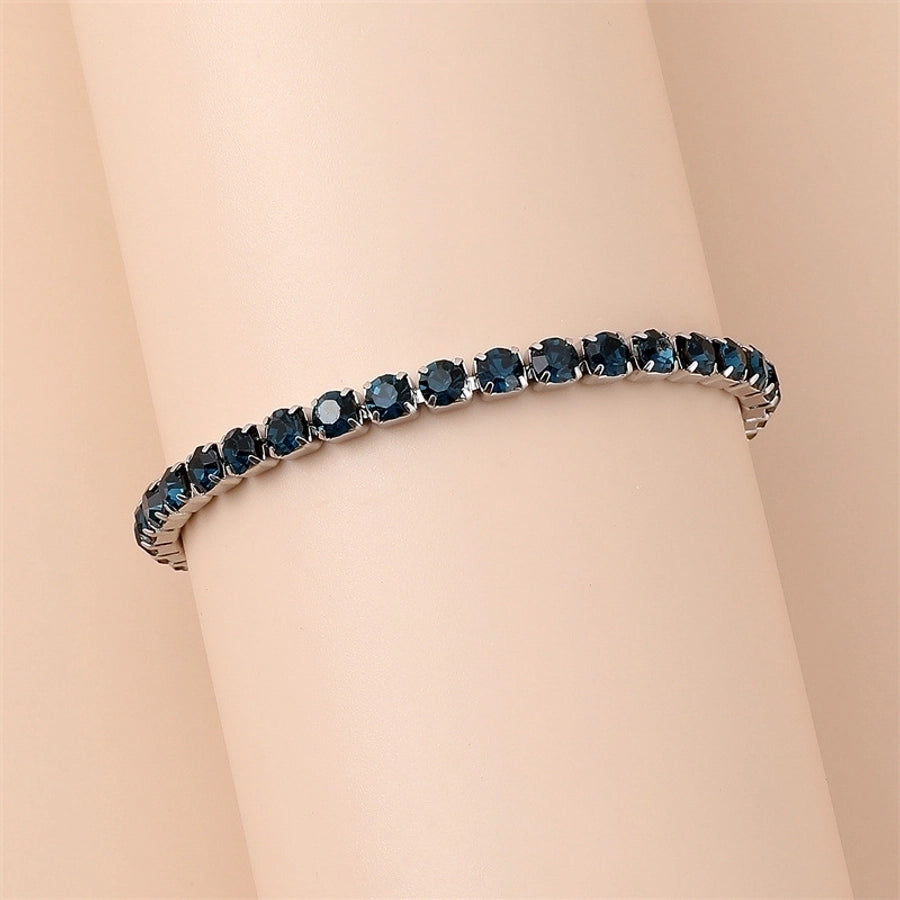 Shiny  Rhinestones Tennis Bracelets [304 Stainless Steel]