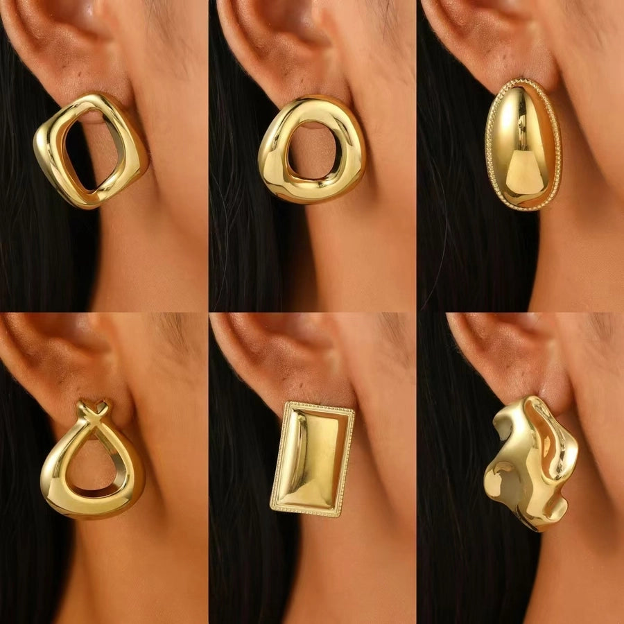 Mix Designs Earrings [304 Stainless Steel, 18K Gold Plated]