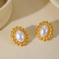 Artistic Irregular Pearl Earrings  [304 Stainless Steel,18K Gold Plated]