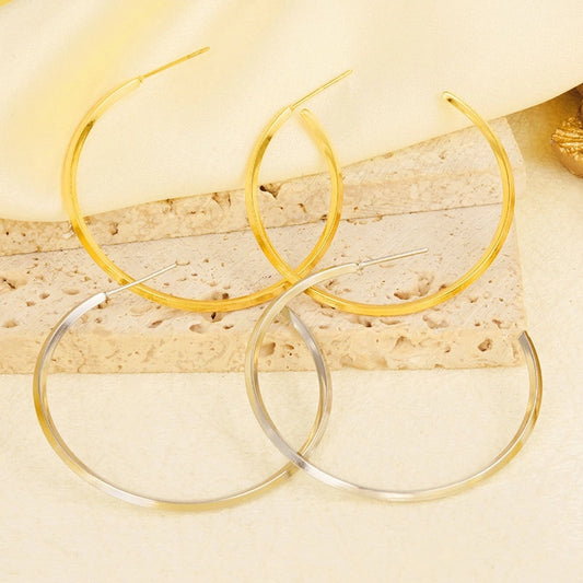 Round Hoop Earrings [304 Stainless Steel]