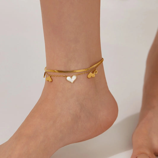 Hartvorm Acryl Anklet [304 roestvrij staal]