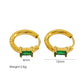 Square Zircon Hoop Earrings [304 Stainless Steel,18K Gold Plated]