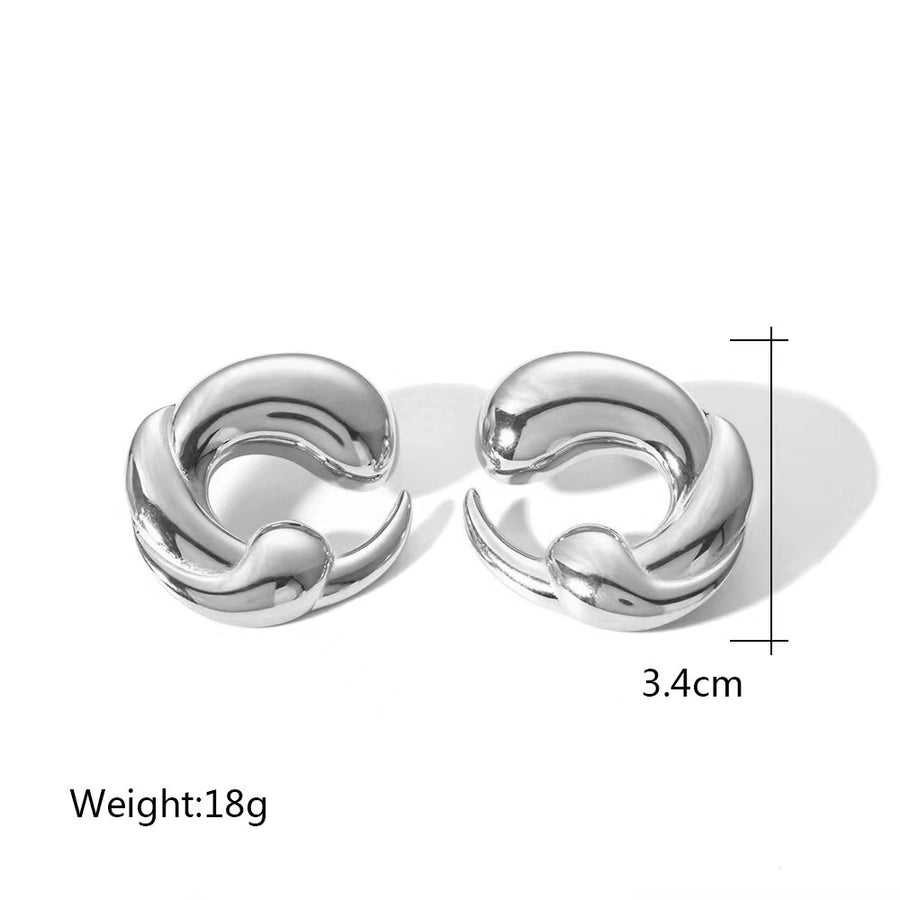 C Eaux d'oreilles de Tornado de forme C [304 en acier inoxydable, 18 carats en or]