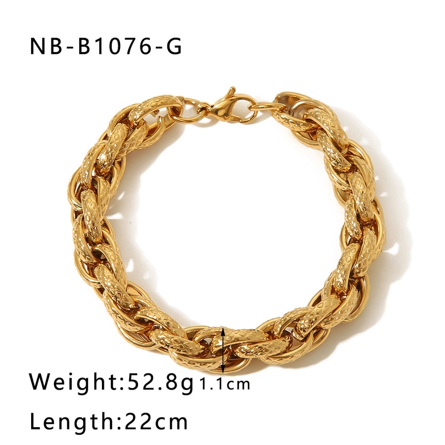 Mezclar pulseras de cadena de hombres [304 acero inoxidable de oro de 18k]