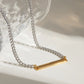 Silver Gold Chain Necklace [304 Stainless Steel]