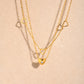 Heart Shape Hollow Double Layer Necklace [304 Stainless Steel,18K Gold Plated]