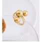 Gold Beads Ring [304 Stainless Steel, 18K Gold Plated]