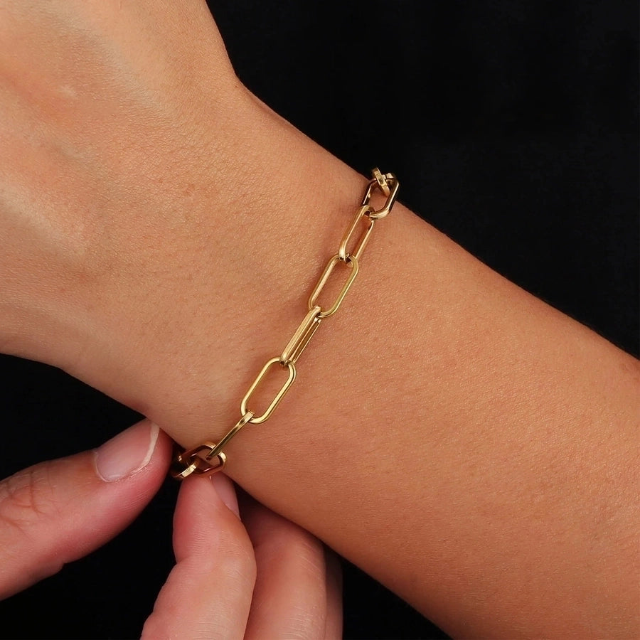 Braceletas de cadena [316L de acero inoxidable, 18K de oro chapado]