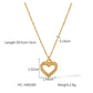 Casual Heart Shape  Rhinestones 18K Necklace [304 Stainless Steel,18K Gold Plated]