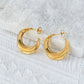 C Shape Moon Earrings [304 Stainless Steel,14K Gold Plated]