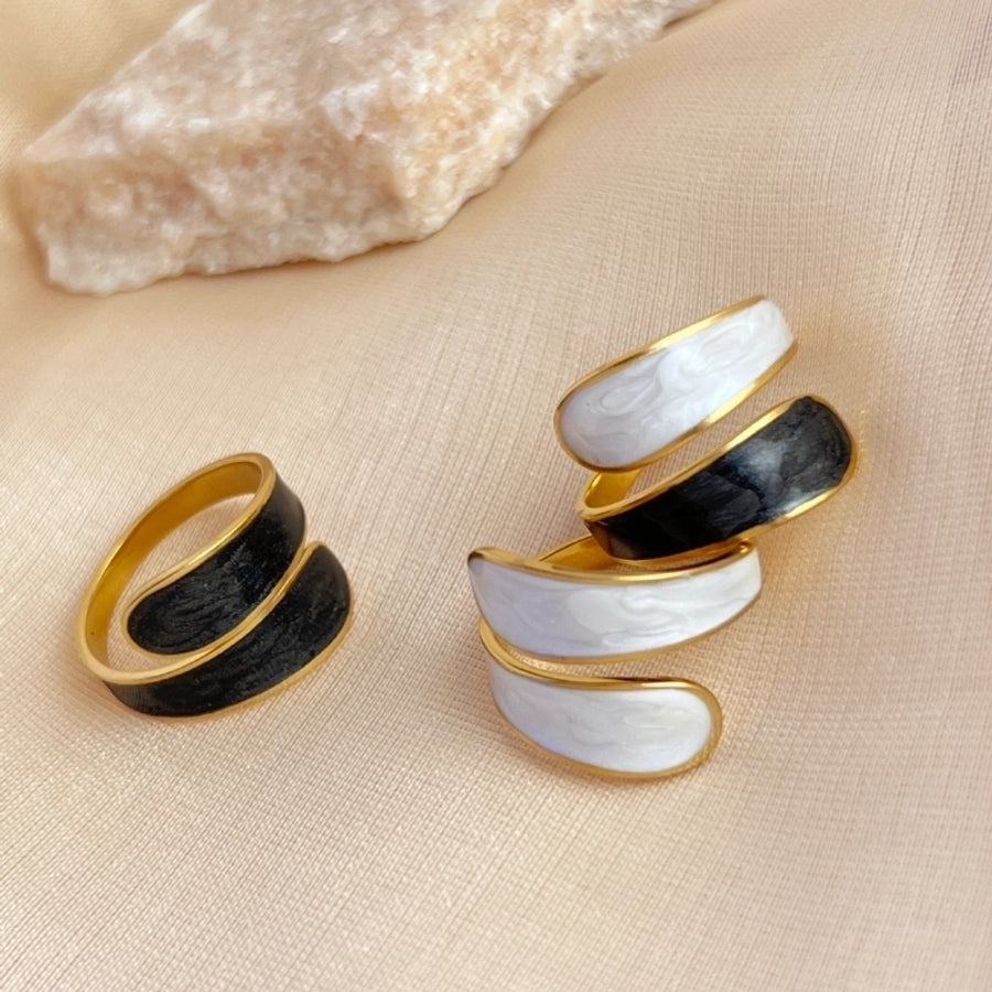 Retro Luxurious Enamel Ring [304 Stainless Steel 18K Gold Plated]