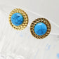 Round Dots Artificial Pearls Turquoise Earrings [304 Stainless Steel,18K Gold Plated]