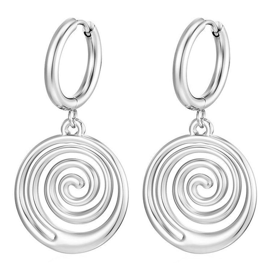 Geometric Star Spiral Drop Earrings [304 Stainless Steel,18K Gold Plated]