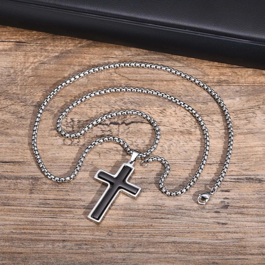 Classic Style Cross Pendant Necklace [304 Stainless Steel]