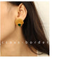 Scallop Zircon Earrings [304 Stainless Steel,18K Gold Plated]