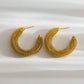 Moon Twist Earrings [304 Stainless Steel,18K Gold Plated]