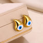 Blue Eyes Drop-Shaped Earrings Stainless Steel]