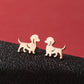 Dog Stud Earrings [304 Stainless Steel,18K Gold Plated]